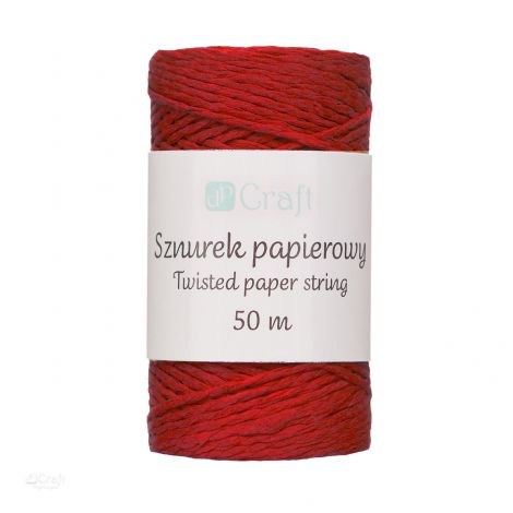 Sznurek papierowy dpCraft skręcany Czerwony, 50m